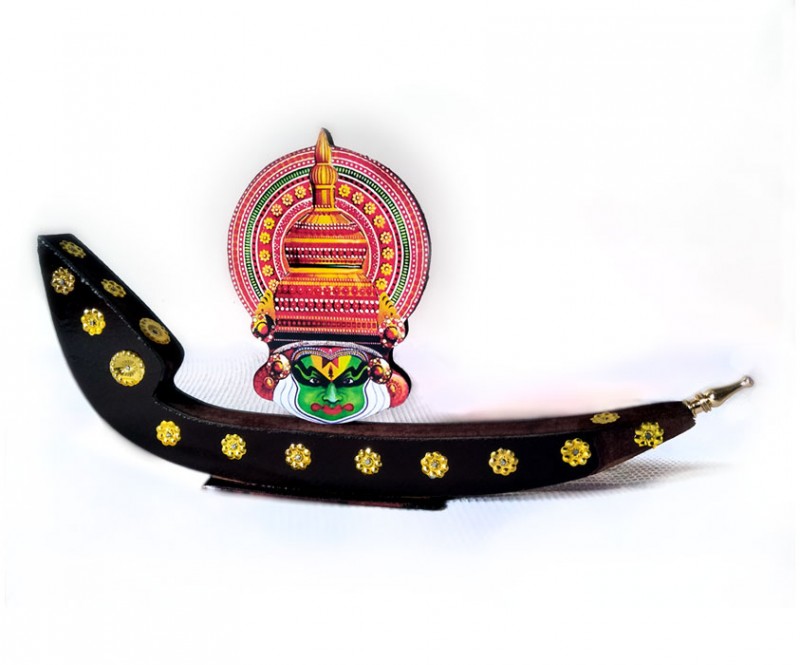 Handcrafted Wooden Model Kathakali Snake Boat Souvenir for Decor/Gifting